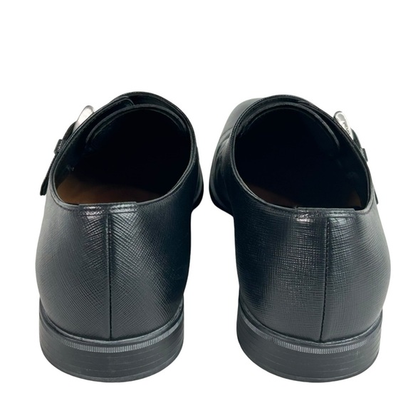 Prada Men's Saffiano Leather Monk Strap Loafers in Nero Black UK 8 US 9D - Picture 5 of 9